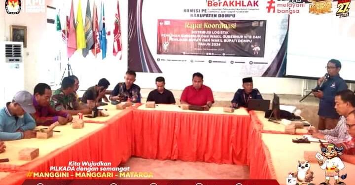 KPU Dompu Rakor Distribusi Logistik Pilkada Serentak 2024