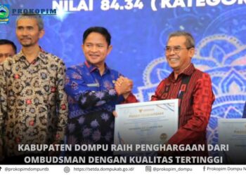 Pemkab Dompu Raih Penghargaan Kwalitas Tertinggi dari OMBUDSMAN RI
