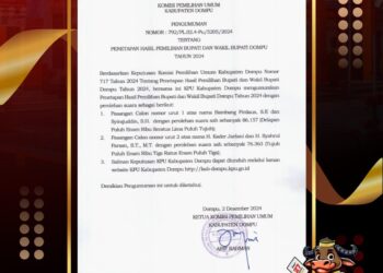 KPU Dompu Umumkan Penetapan Hasil Pemilihan Bupati – Wakil Bupati Dompu