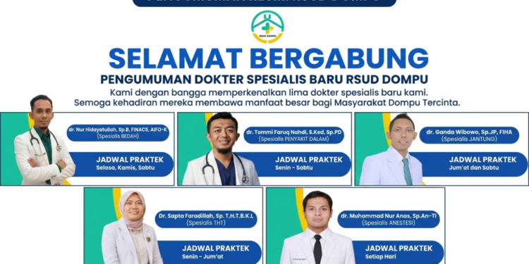 RSUD Dompu Tambah Lima Dokter Spesialis